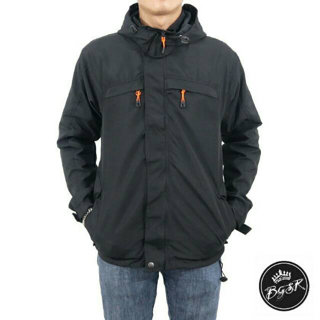 PROMO Jaket Hoodie Zipper Parasut Waterproof Pria &amp; Wanita Original BGSR / Jaket Murah Keren Trendy