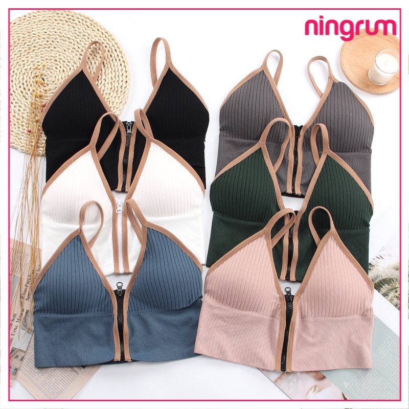 Ningrum Pakaian Dalam Bra Wanita BH Wanita Bra sport resleting depan beha wanita tanpa kawat bh fashion - 2052