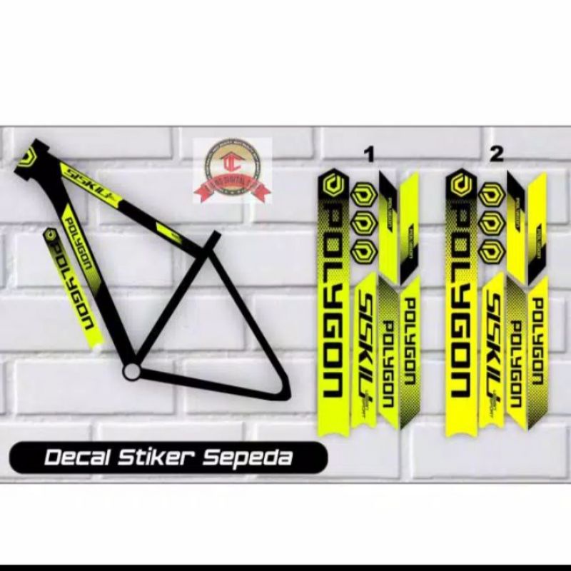 

sticker sepeda variasi warna kuning stabilo
