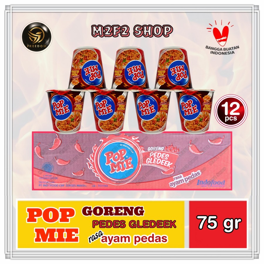 

POP MIE | Mi Instan Cup Goreng Pedes Gledeek Ayam Pedas - 75 gr (Kemasan Karton)
