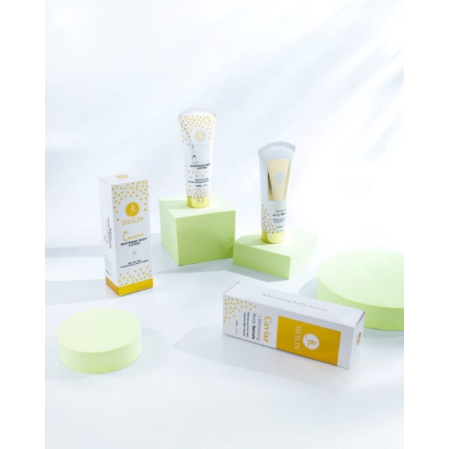 (SIAP KIRIM) HESLIN BEAUTY CAVIAR WHITENING BODY LOTION DAN WHITENING BODY SERUM