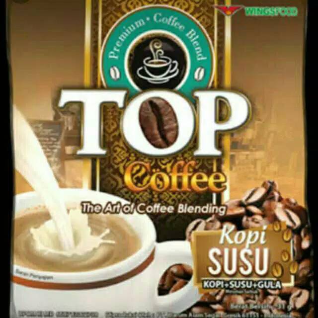 

TOP coffee kopi susu bubuk instant gula 1 renteng 10 sachet @20gr