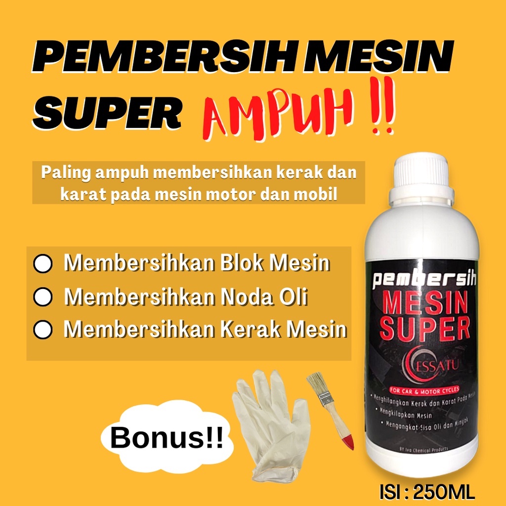 Cairan Pembersih Mesin Super Essatu 250 ML - Penghilang Kerak, Kotoran, Motor &amp; Mobil/Engine Degreaser