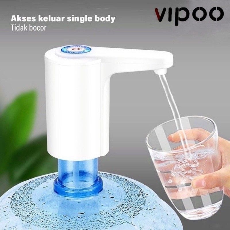 Pompa Galon Elektrik V-2056 USB Rechargeable Dispenser Air Minum Otomatis Water Pump