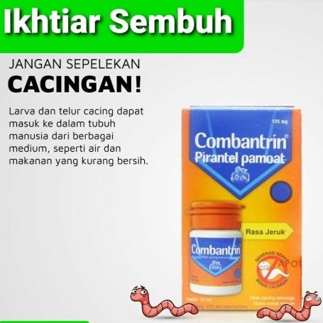 Obat Cacing Anak Combantrin Syrup 10 ml Rasa Jeruk