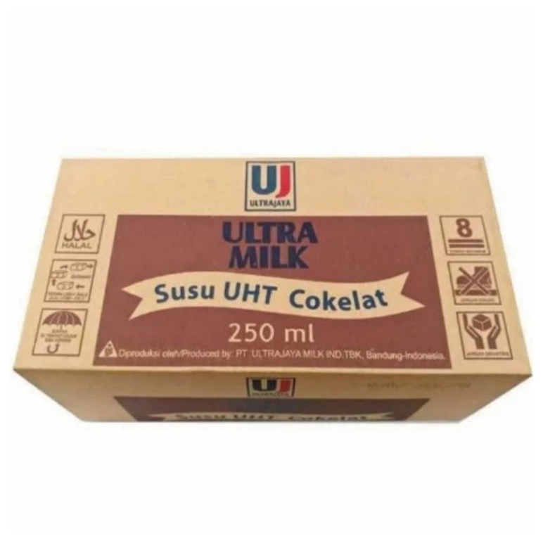 

ULTRA MILK Susu UHT Coklat, Strawberry, Full Cream 250 ml 1dus