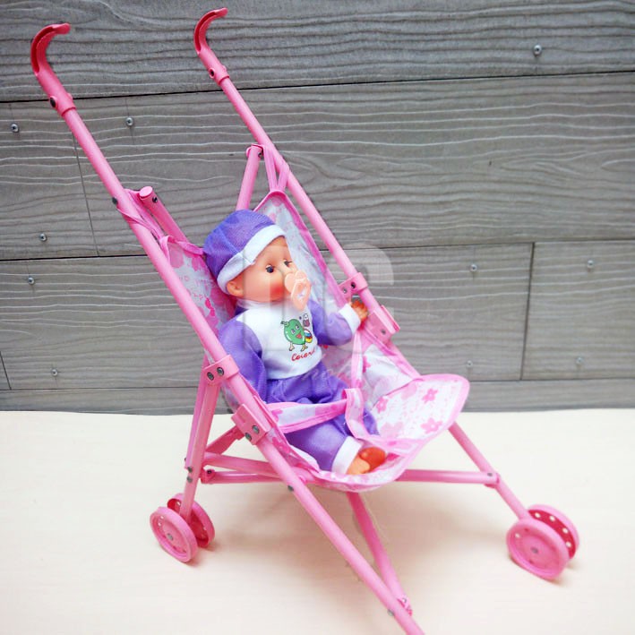 Stroller &amp; Boneka Bayi Bisa Nangis Set