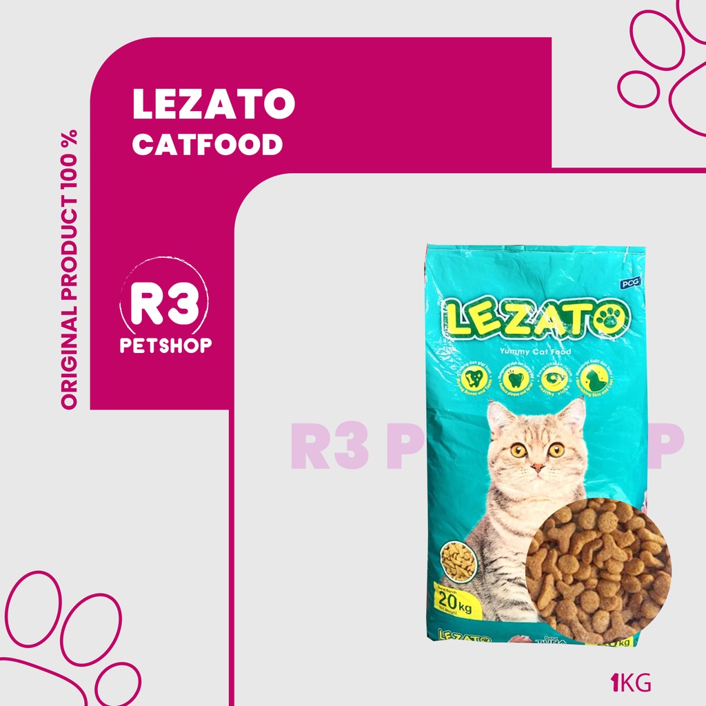 makanan kucing Tuna Flavour Lezato Adult 1kg cat food Murah