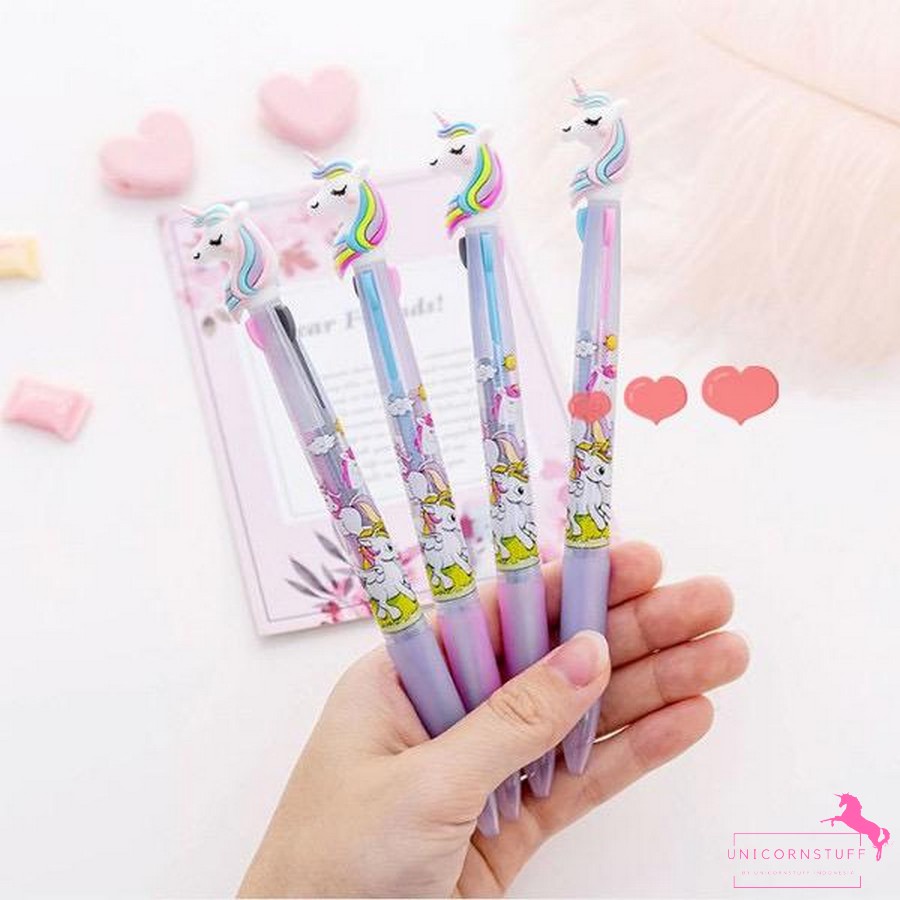 Bolpoin Unicorn 6 Warna Tinta Anak Sekolah Pulpen Alat Tulis Cewek