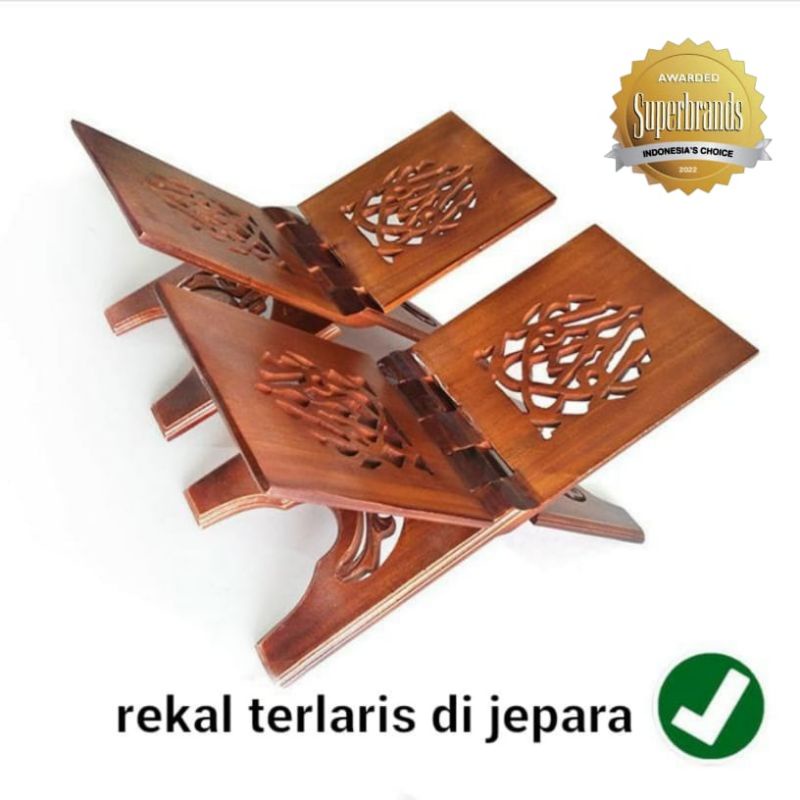 PROMO!!! Rekal Al Quran KUALITAS SUPER Rekhal Meja Baca Alquran Asli Jepara Motif Iqro' &amp; Bunga [ BISA COD ]