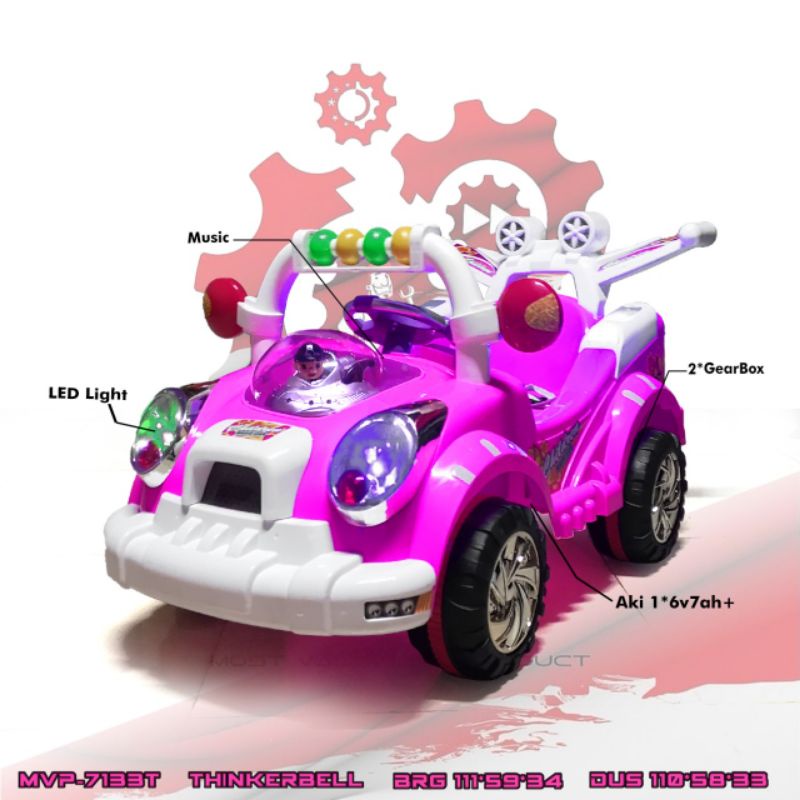 Mvp7133 Pink Robocop Mainan Kendaraan Anak Mobil Aki Mobilan Ride On Car MVP
