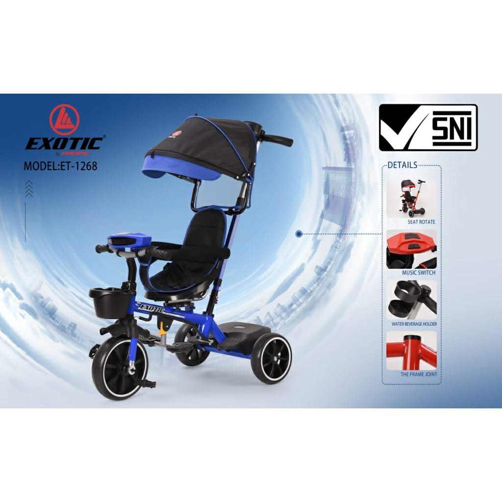 Exotic Tricycle ET-1268 / Sepeda Roda Tiga Anak