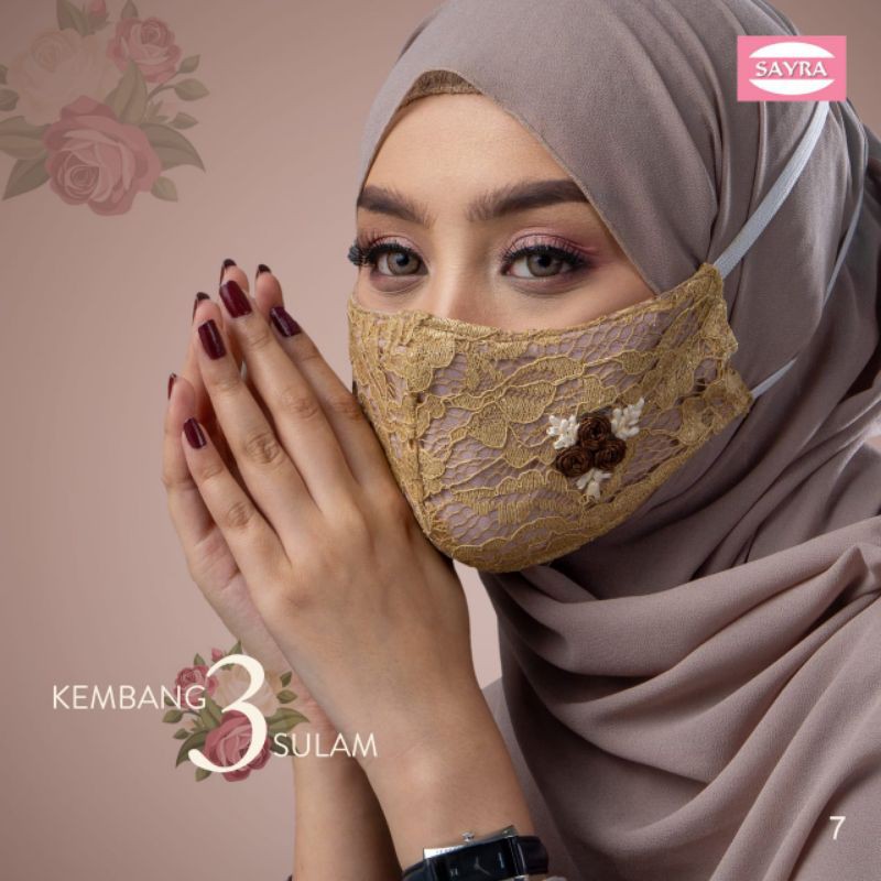 Masker Brokat Sulam Original Sayra Hijab