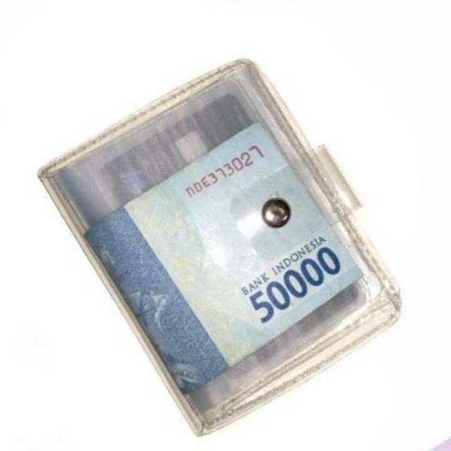 Dompet kartu  kancing PVC  TRANSPARAN  dompet dompetwanita 