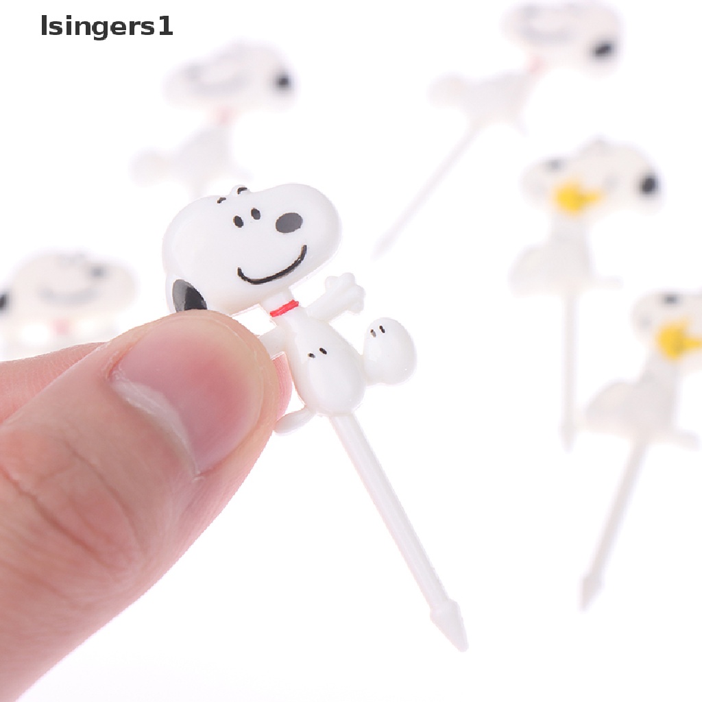 (lsingers1) 8pcs Garpu Buah / Kue / Dessert Mini Desain Kartun Hewan Untuk Anak