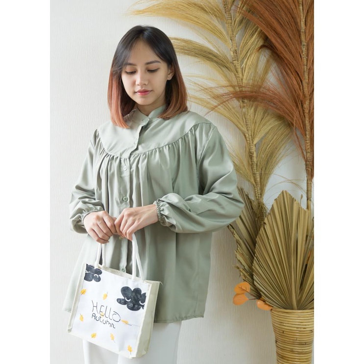 Tq88indonesia Fashion Baju Atasan Wanita Lengan Panjang Terbaru / RASHIFA SHIRT BLOUSE / Blus / Busana Santai Cewek / Outfit