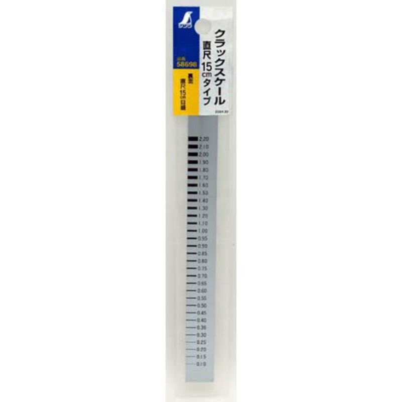 

Shinwa 58698 Crackscale, penggaris pengukur keretakan dengan 15cm penggaris