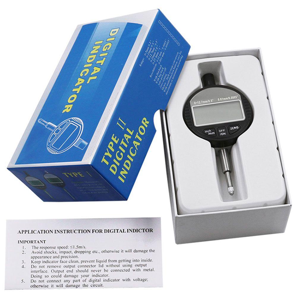 Solighter Indicator Gauge 0-12.7mm Indikator digital Tahan Air Dial Indicator Sarana Alat Instrumen Dial Indicator Gauge