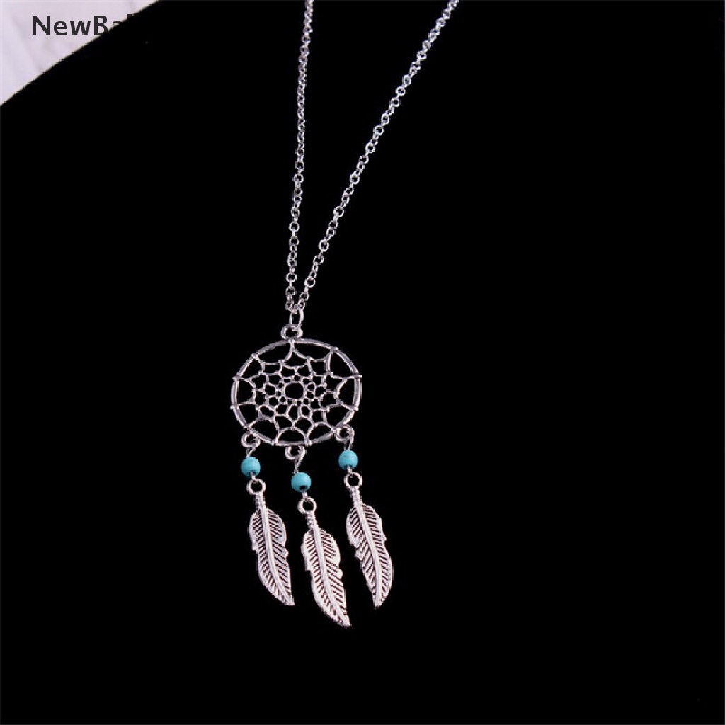 Kalung Rantai Dengan Liontin Dream Catcher Aksen Batu Turquoise Untuk Wanita