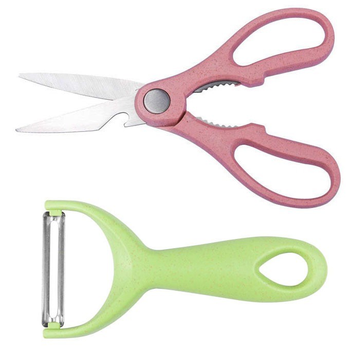 Pisau Dapur Daging Buah Sayur 6 in 1 Lengkap Gunting Peeler Pengupas