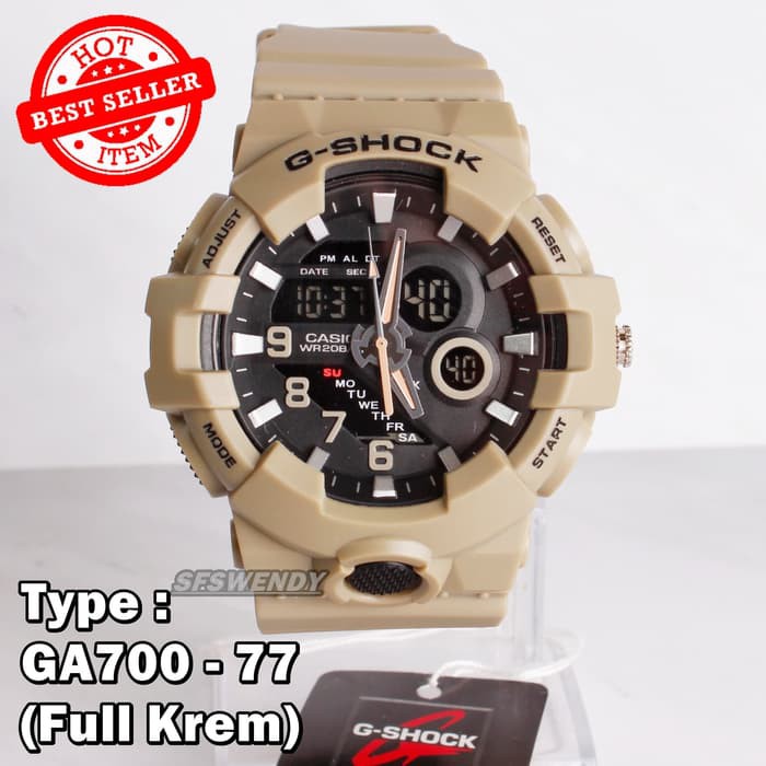 G Shock GA-700 Cream army Jam tangan digital pria & anak anti air