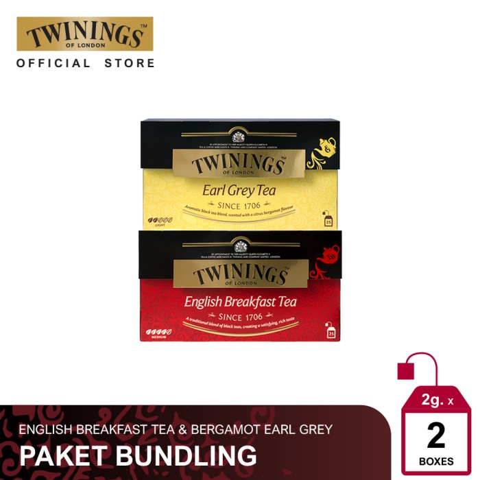 

B0621D Paket Bundle Twinings Teh Celup Hitam Earl Grey & English Breakfast 054