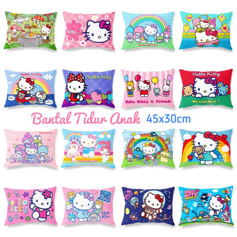 BANTAL TIDUR ANAK 45X30 CM PRINT MOTIF HELLO KITTY AND FRIENDS