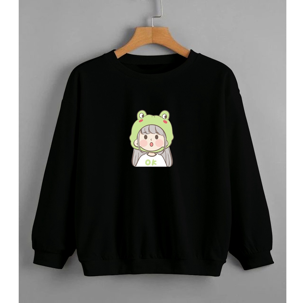 CALVIERO SHOP - BAJU SWEATER WANITA ATASAN GIRL FROG SWEATER DEWASA BRAND ANIME SWEATER HODDIE FASHION CITAYEM SCBD FASHION WEEK FASHION VIRAL TIKTOK