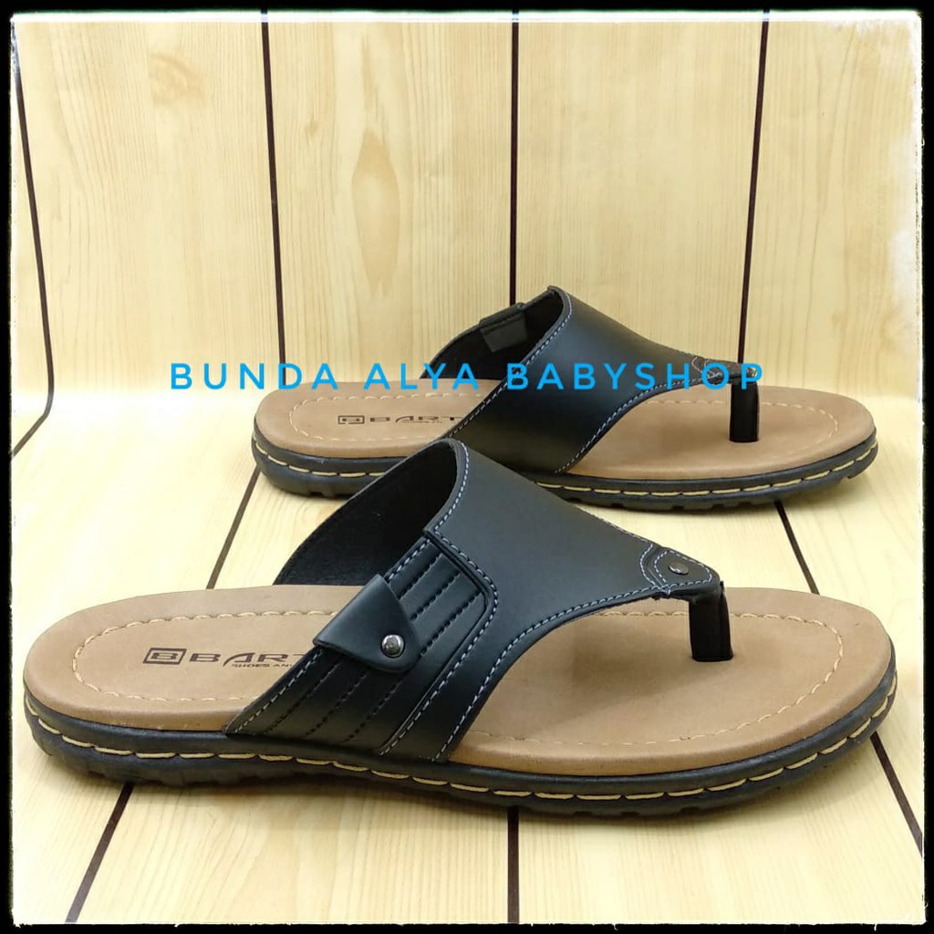 Sandal Pria Jepit Casual Ukuran 39 - 43 Simple Elegant - Sendal Jepit Cowok Polos HITAM Semi Formal