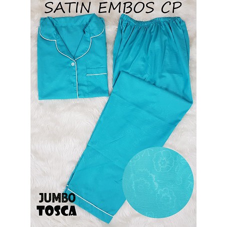 HipNop SATIN CP EMBOS JUMBO BAJU TIDUR WANITA CELANA PANJANG PIYAMA CEWE CEWEK SLEEPWEAR MAROON-2