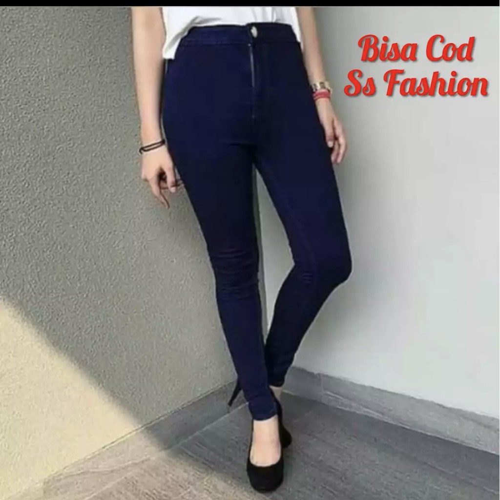 (BISA COD) Celana jeans haiwes strech bahan sofjens celana jeans pingang tinggi celana seperut