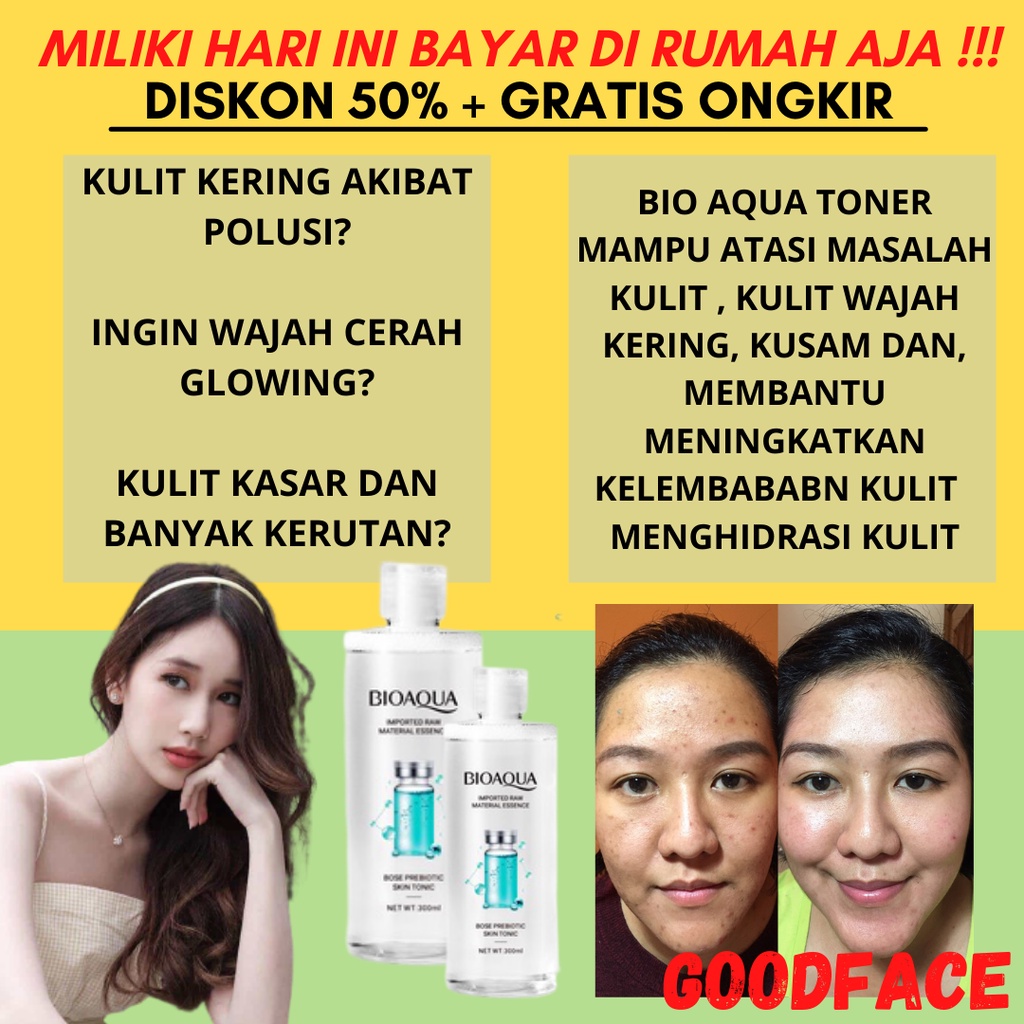 Pelembab Wajah Berminyak BIOAQUA Bose Prebiotic Skin Tonic 300ml hydrating toner