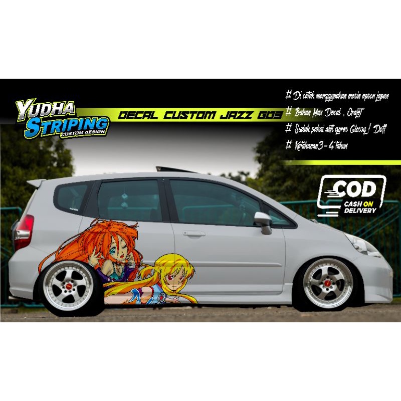 STICKER VARIASI MOBIL JAZZ, BRIO, MOBILIO, SIGRA, DLL /  STIKER MOBIL ANIME