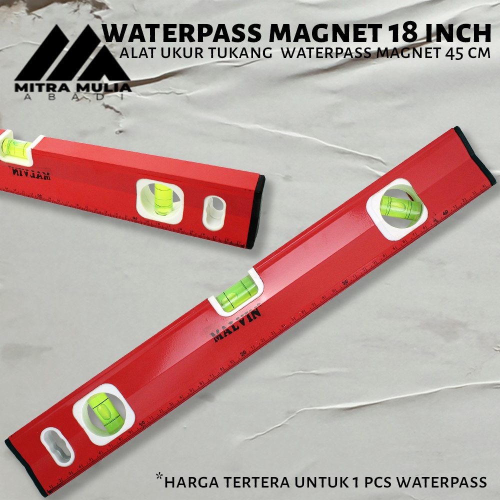 Waterpas Magnet 18 Inci 45CM | waterpas alumunium 45 cm | alat ukur tukang