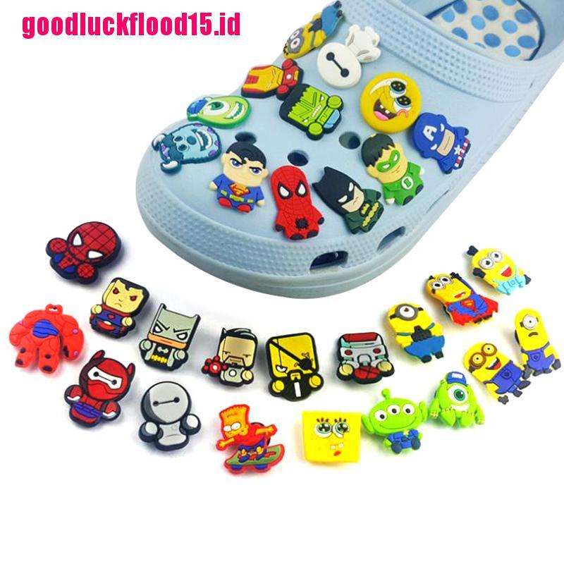 {LUCKID}20Pcs Crocs Jibbitz Random Style PVC Cute Cartoon Shoes Charm for Crocs Slipper