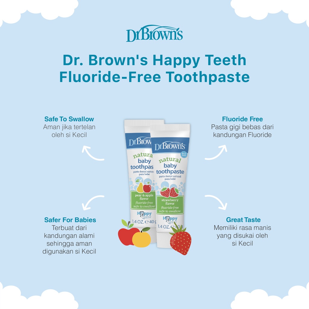 Castle - Dr. Brown's Happy Teeth Fluoride-Free Toothpaste / Pasta Gigi Anak / Odol Anak HG025