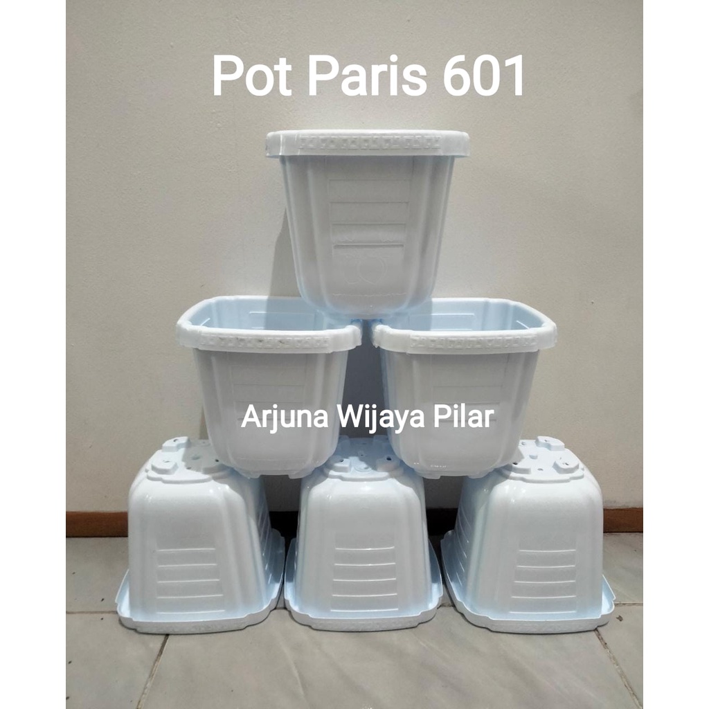 Pot segi Paris 601 Putih +Bubblewrap