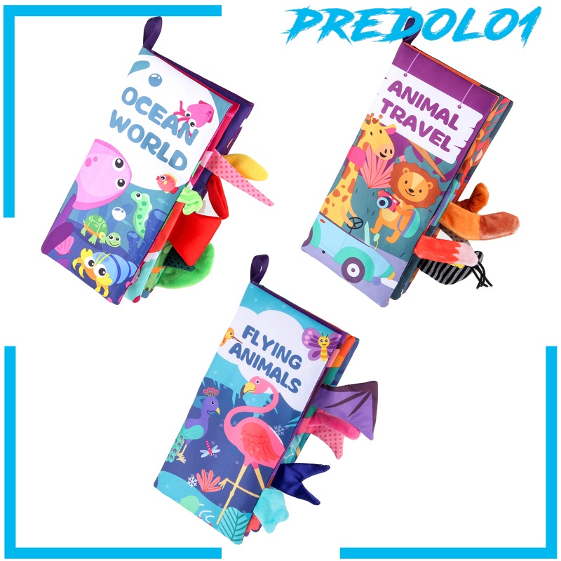 [PREDOLO1] Baby Soft Book Animal Rustling Sound Learning Teething Toy