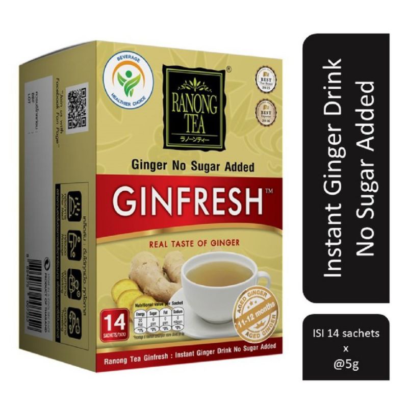 

RANONG TEA GINGER NO SUGAR ADDED 14X5GR
