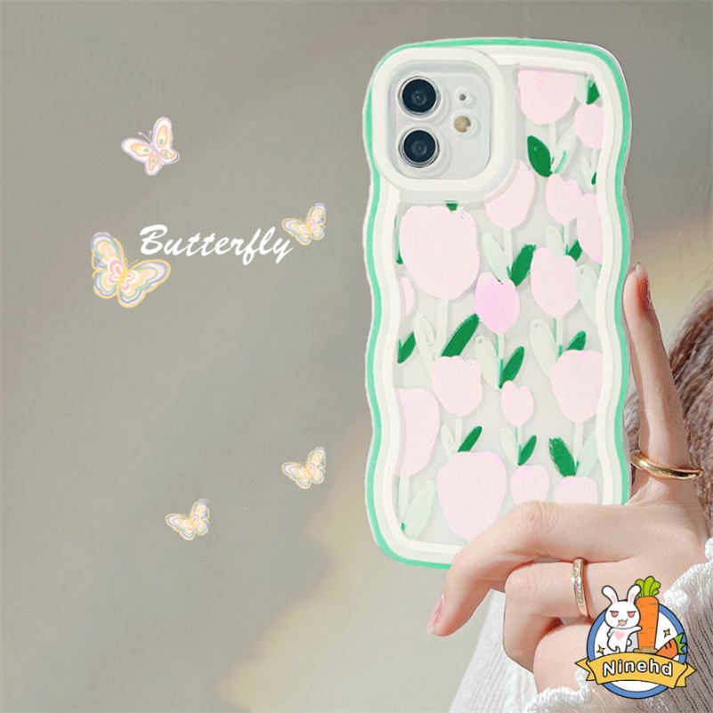 Soft Case Silikon Transparan Motif Bunga Pink Untuk iPhone 13 12 11 Pro Max X Xr Xs Max SE 8 7 6 6s Plus