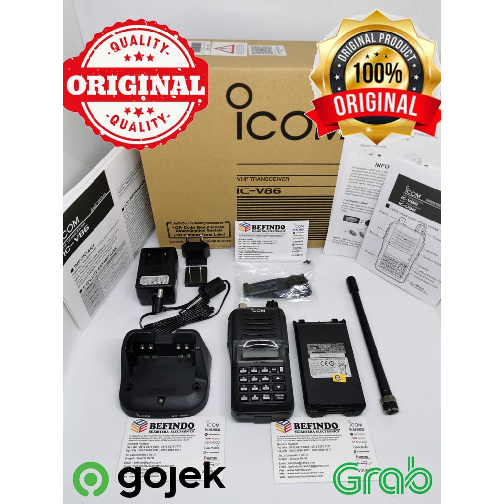 HT Icom Ic V 86 VHF 7Watt Original Resmi Icom Befindo