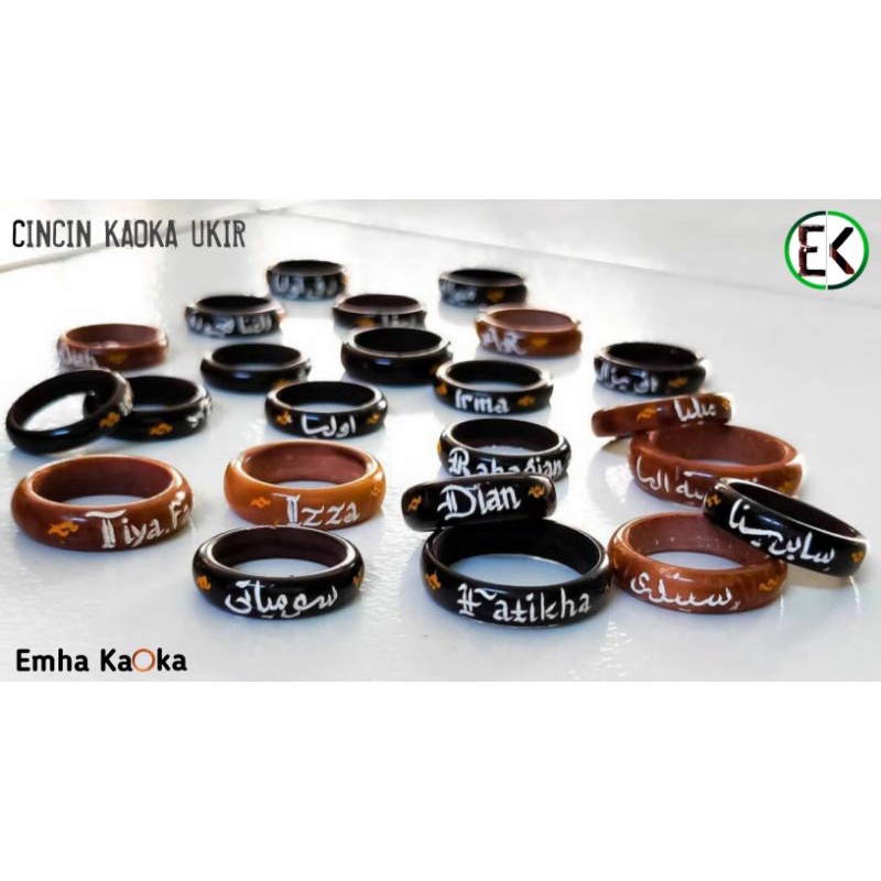 Cincin kaoka Kaokah kaukah koka Request Ukir nama Arab/latin/angka