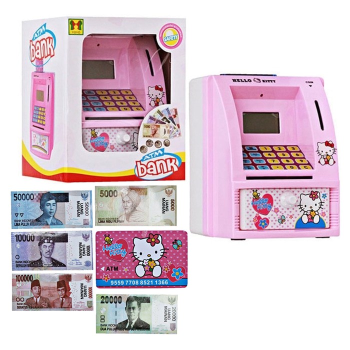 Mainan Celengan Mesin ATM Mini Hello Kitty Bahasa 