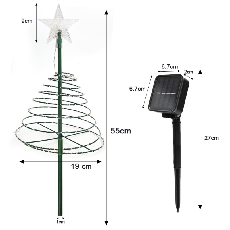 1pc Lampu String LED Tenaga Surya Anti Air Bahan PVC Untuk Dekorasi Pohon Natal