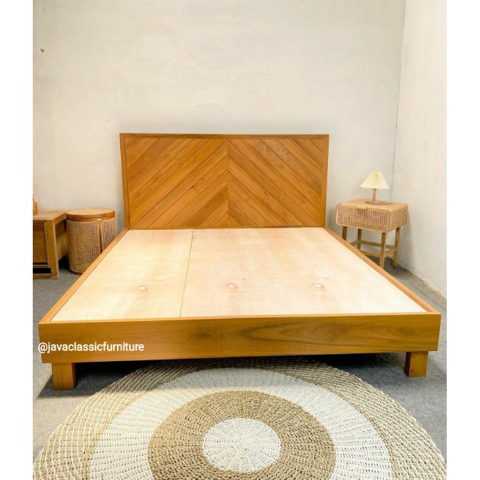 DIPAN TEMPAT TIDUR MINIMALIS BAHAN KAYU JATI GRADE A BERKUALITAS BISA CUSTOM RANJANG KASUR DIVAN UKURAN 160 180 FINISHING NATURAL FURNITURE KUALITAS EXPORT JEPARA