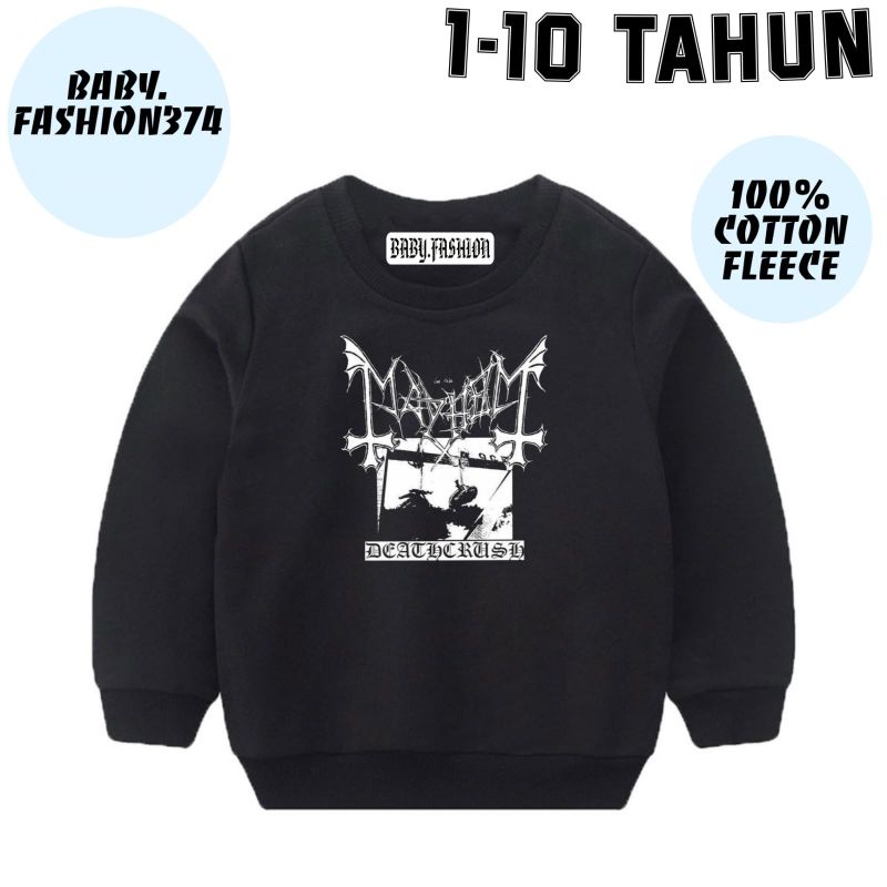 CREWNECK SWEATER ANAK MAYHEM Band Metal - JACKET CREWNECK Rock Music BABY KIDS - BAYI ANAK Laki Laki