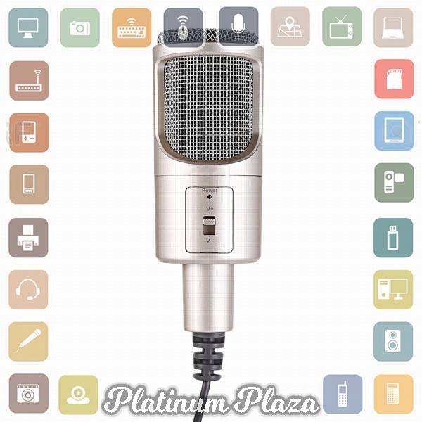 Yanmai Omnidirectional Condenser Microphone with Stand - SF-960B - Golden`SYDABU-