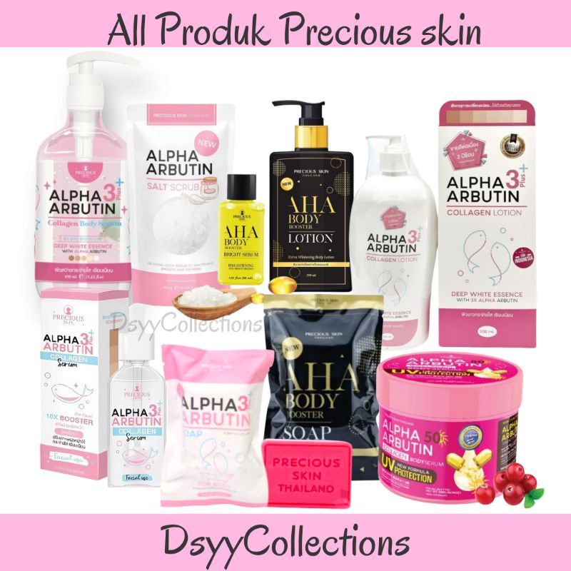 ALPHA ARBUTIN 3 PLUS | LOTION ALPHA ARBUTIN | AHA BODY SERUM | ALPHA ARBUTIN COLLAGEN SERUM | AHA BODY LOTION | SALT SCRUB | AHA BODY BOOSTER LOTION