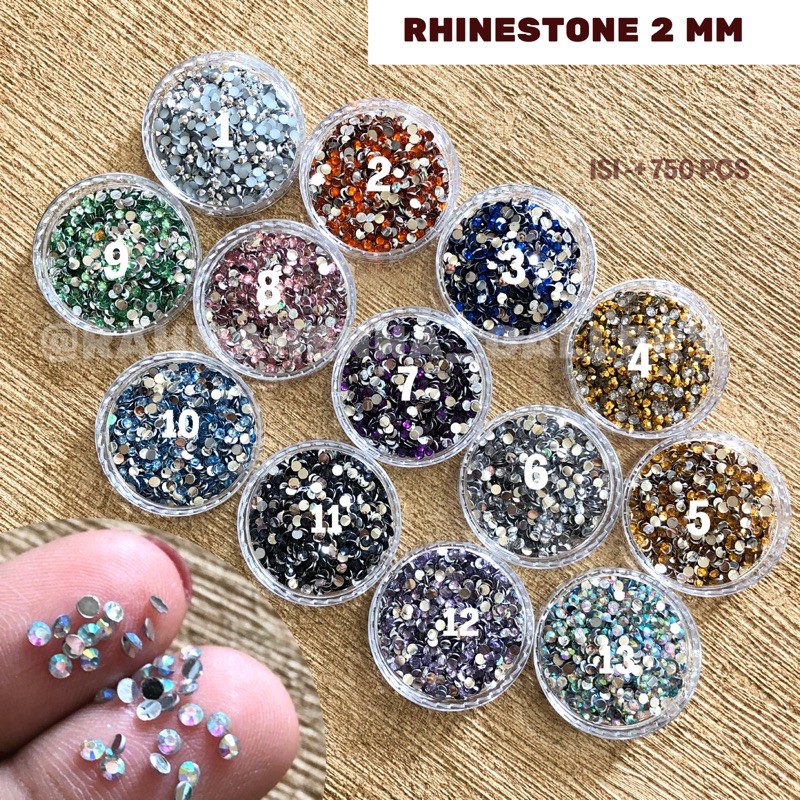 [isi 750pcs] RHINESTONE 2mm , gemstone , aksesoris nail art , henna