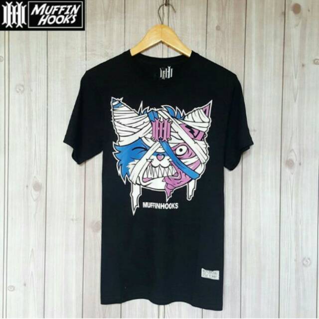 Baju Combed 30 S Muffin Hooks Cat Series / Lengan Pendek Kekinian Bandung / Fashion Pria Wanita